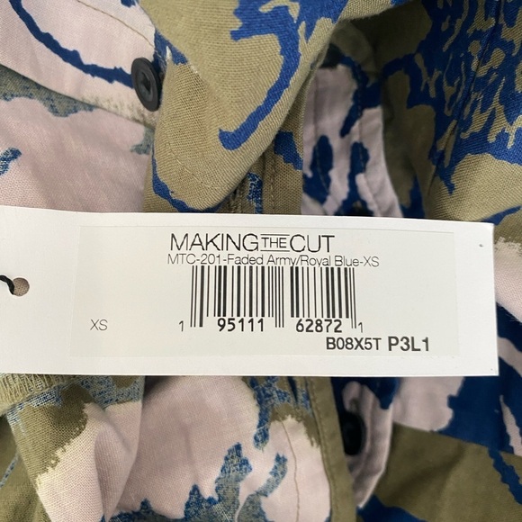 Making The Cut Gary Self Tie Dress Faded Army Royal Blue NWT Size XS - Picture 11 of 11